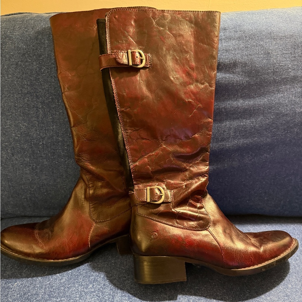 Born Rich Brown Leather Heeled Boots